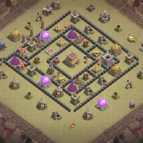 TH8 war Anti 3-Star base layout with copy link for Clash of Clans, layout #032