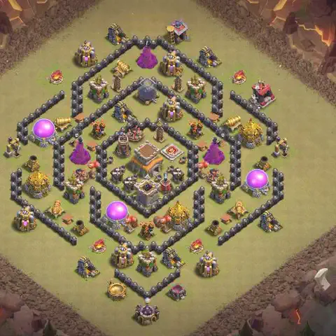 TH8 war Anti 3-Star base layout with copy link for Clash of Clans, layout #035