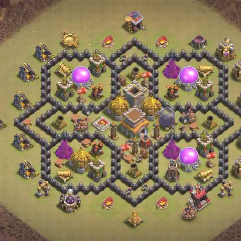 TH8 war Anti 3-Star base layout with copy link for Clash of Clans, layout #038