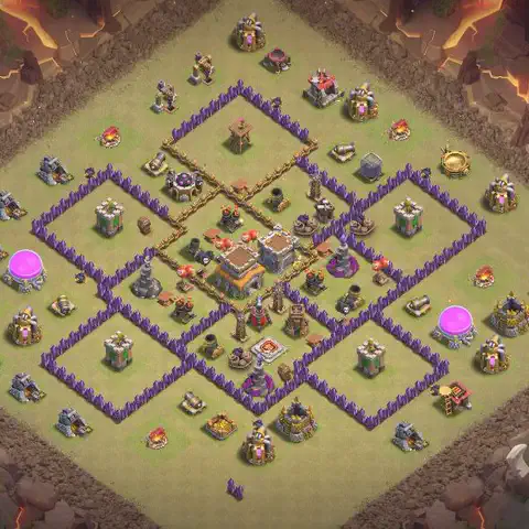 TH8 war Anti 3-Star base layout with copy link for Clash of Clans, layout #041