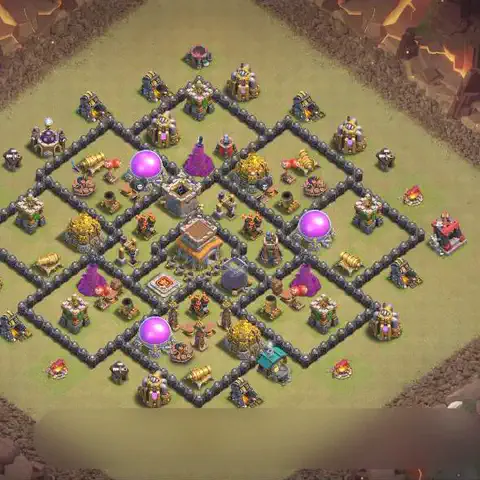 TH8 war Anti 3-Star base layout with copy link for Clash of Clans, layout #047