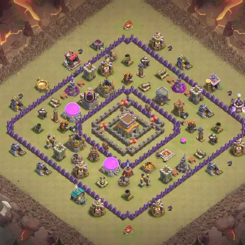TH8 war Anti 3-Star base layout with copy link for Clash of Clans, layout #053