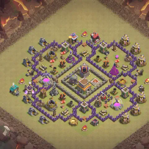 TH8 war Anti 3-Star base layout with copy link for Clash of Clans, layout #056