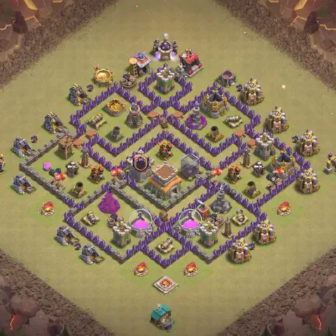 TH8 war Anti 3-Star base layout with copy link for Clash of Clans, layout #059