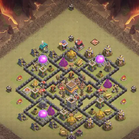 TH8 war Anti 3-Star base layout with copy link for Clash of Clans, layout #062