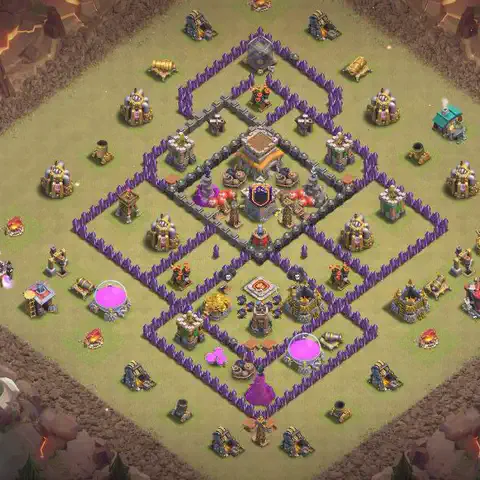 TH8 war Anti 3-Star base layout with copy link for Clash of Clans, layout #068