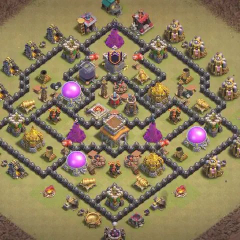 TH8 war Anti 3-Star base layout with copy link for Clash of Clans, layout #083