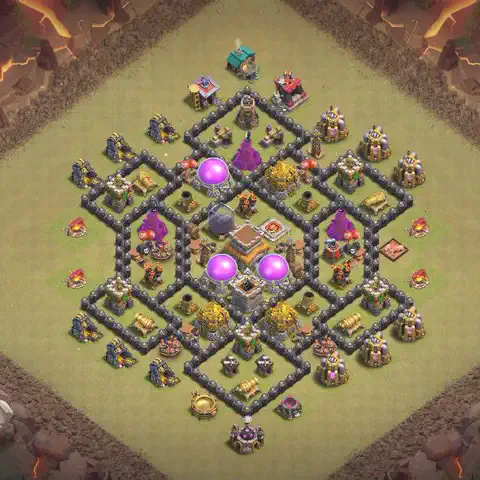 TH8 war Anti 3-Star base layout with copy link for Clash of Clans, layout #089