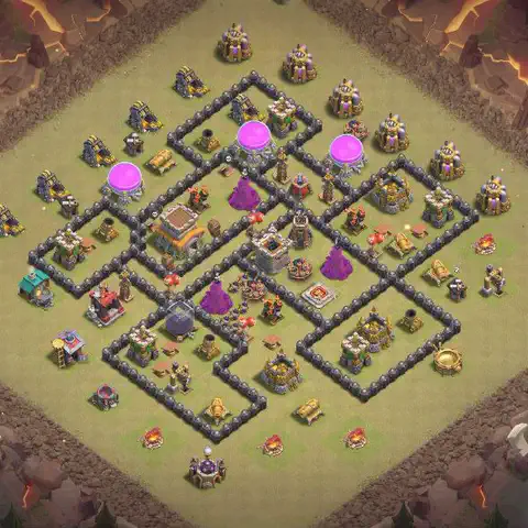 TH8 war Anti 3-Star base layout with copy link for Clash of Clans, layout #092
