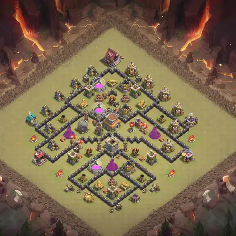 TH8 war Anti 3-Star base layout with copy link for Clash of Clans, layout #113