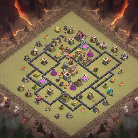 TH8 war Anti 3-Star base layout with copy link for Clash of Clans, layout #116