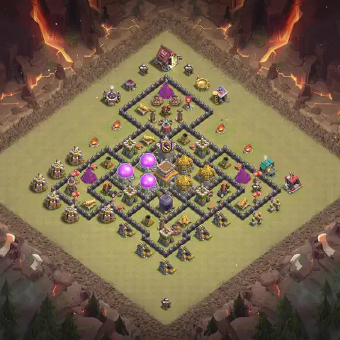 TH8 war Anti 3-Star base layout with copy link for Clash of Clans, layout #119