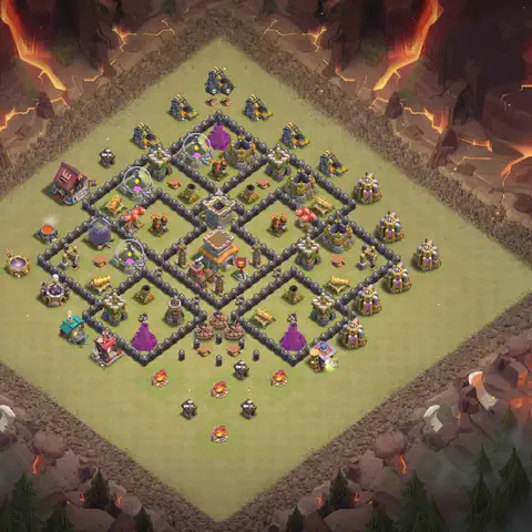 TH8 war Anti 3-Star base layout with copy link for Clash of Clans, layout #137