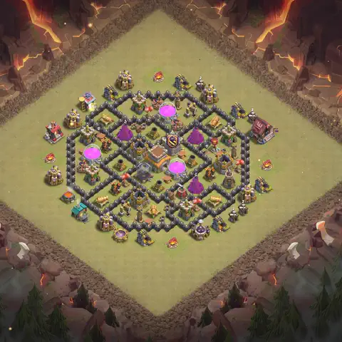 TH8 war Anti 3-Star base layout with copy link for Clash of Clans, layout #143