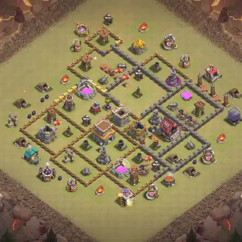 TH8 war Anti 3-Star base layout with copy link for Clash of Clans, layout #146