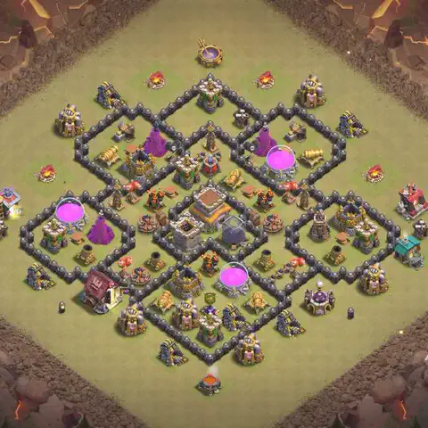 TH8 war Anti 3-Star base layout with copy link for Clash of Clans, layout #149