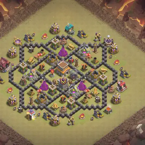 TH8 war Anti 3-Star base layout with copy link for Clash of Clans, layout #152
