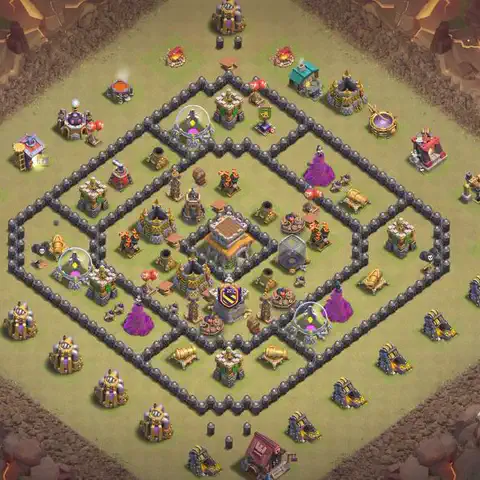 TH8 war Anti 3-Star base layout with copy link for Clash of Clans, layout #155