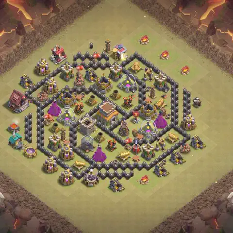 TH8 war Anti 3-Star base layout with copy link for Clash of Clans, layout #158