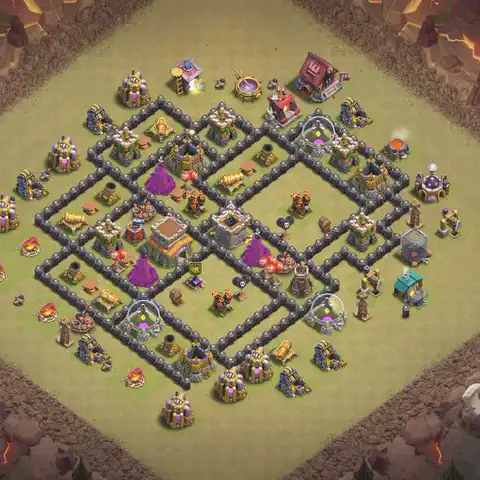 TH8 war Anti 3-Star base layout with copy link for Clash of Clans, layout #161