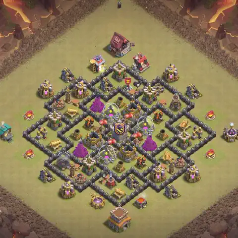 TH8 war Anti 3-Star base layout with copy link for Clash of Clans, layout #170