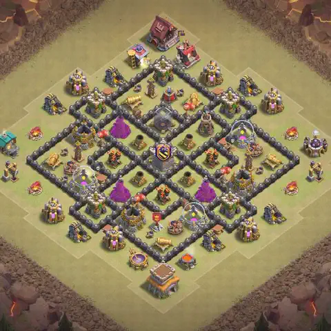 TH8 war Anti 3-Star base layout with copy link for Clash of Clans, layout #173