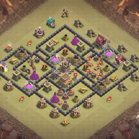 TH8 war Anti 3-Star base layout with copy link for Clash of Clans, layout #176