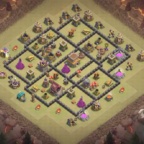 TH8 war Anti 3-Star base layout with copy link for Clash of Clans, layout #179