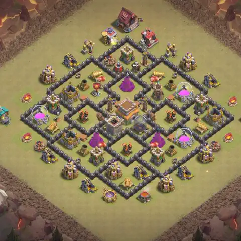 TH8 war Anti 3-Star base layout with copy link for Clash of Clans, layout #182