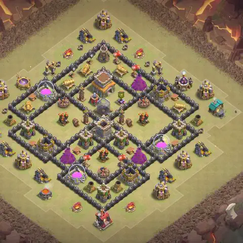TH8 war Anti 3-Star base layout with copy link for Clash of Clans, layout #185