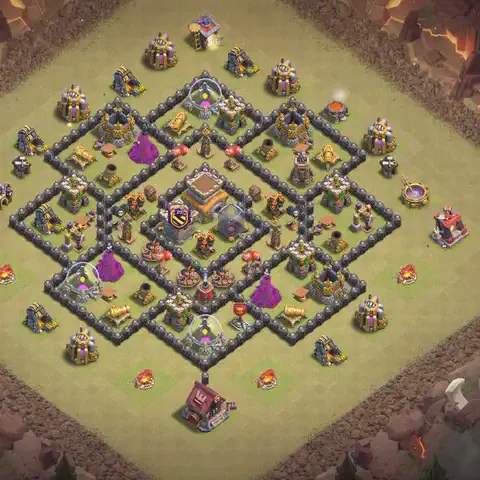 TH8 war Anti 3-Star base layout with copy link for Clash of Clans, layout #194