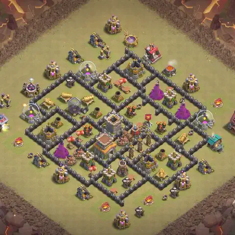 TH8 war Anti 3-Star base layout with copy link for Clash of Clans, layout #200