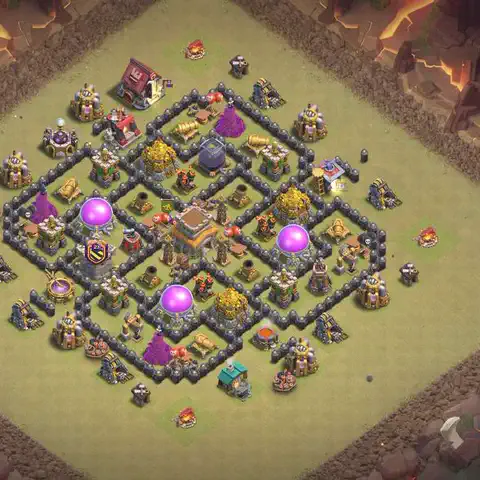TH8 war Anti 3-Star base layout with copy link for Clash of Clans, layout #212