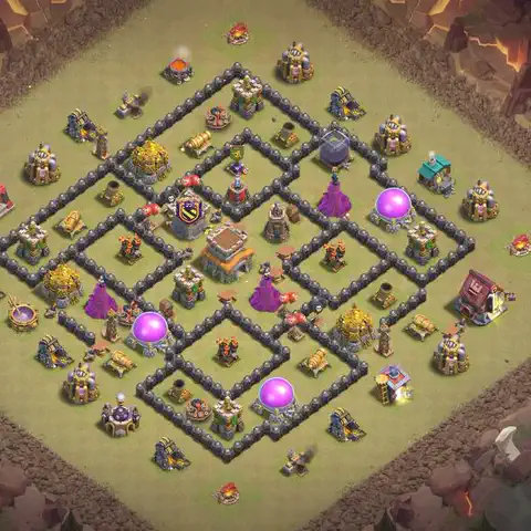 TH8 war Anti 3-Star base layout with copy link for Clash of Clans, layout #215