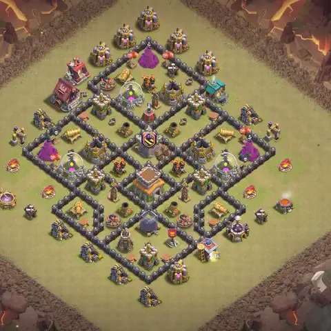 TH8 war Anti 3-Star base layout with copy link for Clash of Clans, layout #221