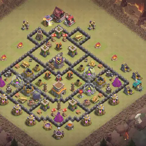 TH8 anti air anti 3-star war base layout #224