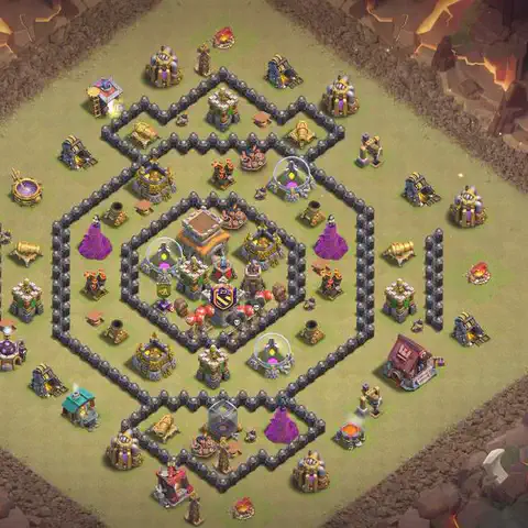 TH8 anti dragon anti 3-star war base layout #227