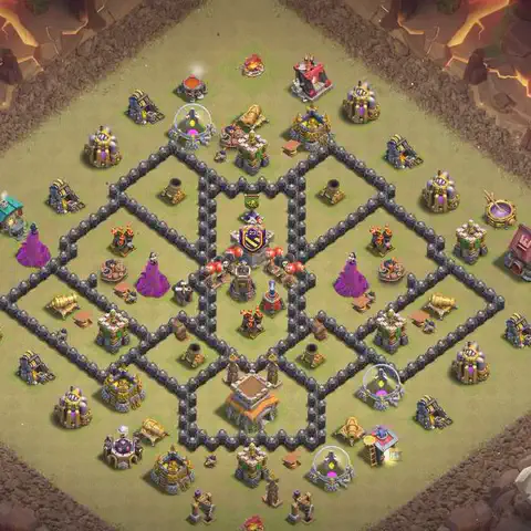 TH8 anti dragon anti 3-star war base layout #230