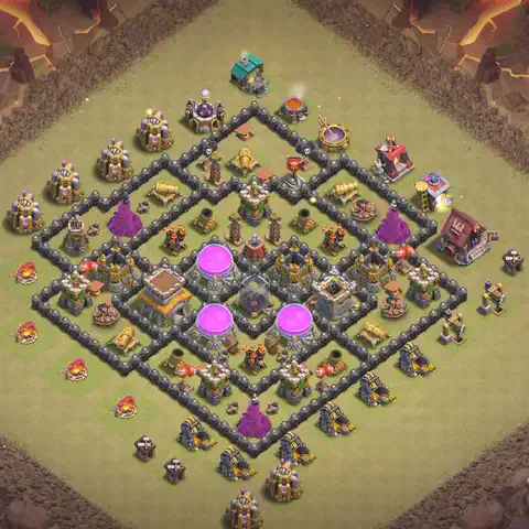 TH8 anti air anti 3-star war base layout #233