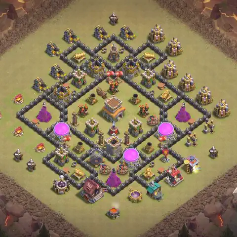 TH8 anti dragon anti 3-star war base layout #236