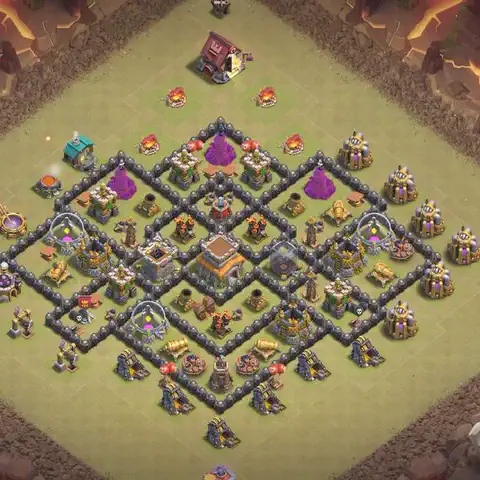 TH8 anti air anti 3-star war base layout #239