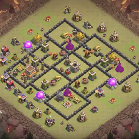 TH8 war CWL base layout with copy link for Clash of Clans, layout #001