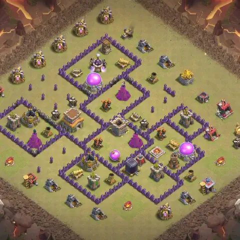 TH8 war CWL base layout with copy link for Clash of Clans, layout #004