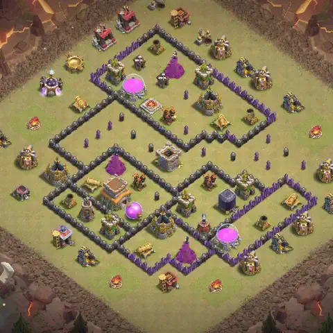 TH8 war CWL base layout with copy link for Clash of Clans, layout #007
