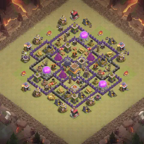 TH8 war CWL base layout with copy link for Clash of Clans, layout #010