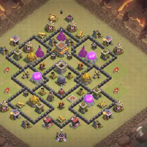 TH8 war CWL base layout with copy link for Clash of Clans, layout #013