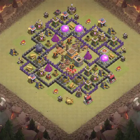 TH8 war CWL base layout with copy link for Clash of Clans, layout #016