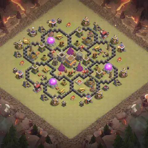 TH8 war CWL base layout with copy link for Clash of Clans, layout #019