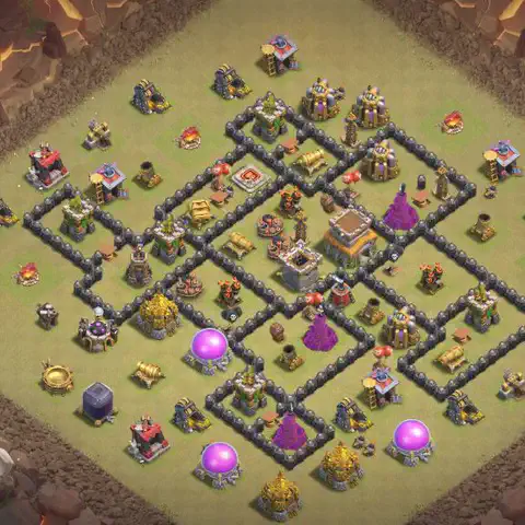 TH8 war CWL base layout with copy link for Clash of Clans, layout #022