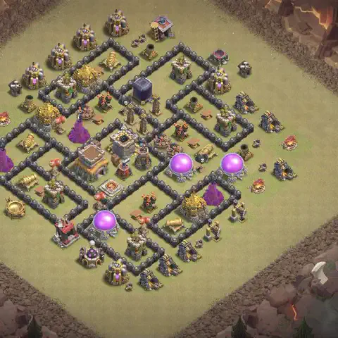 TH8 war CWL base layout with copy link for Clash of Clans, layout #025